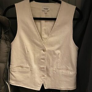 Pistola denim vero vest in ecru